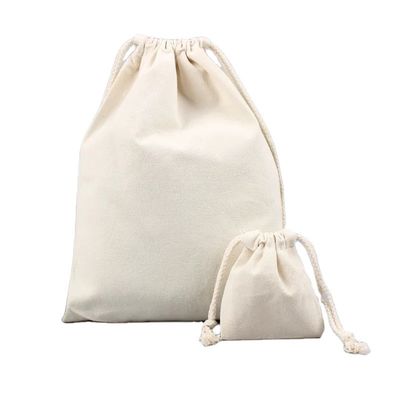 Custom Logo Cotton Drawstring Bag voor herbruikbare milieuvriendelijke verpakkingen in kleine maten