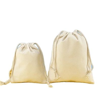 Custom Logo Cotton Drawstring Bag voor herbruikbare milieuvriendelijke verpakkingen in kleine maten