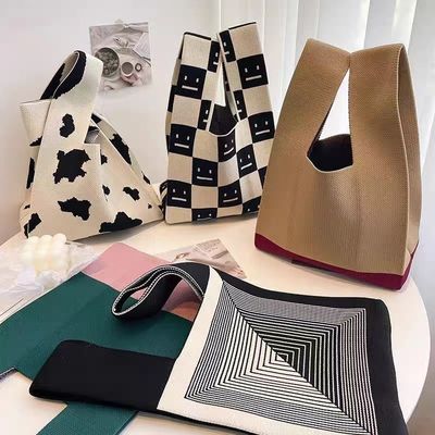 Handgemaakte logo aangepast logo populaire vrouwen winkelwagen aangepaste polyester geweven tas Min