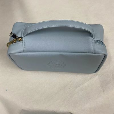 Modieus Grote make-uptas Waterdicht Lederen Toilettenzak Grote Vlak Draagbare Innerzakken Custom Cosmetische Tas Voor Vrouwen