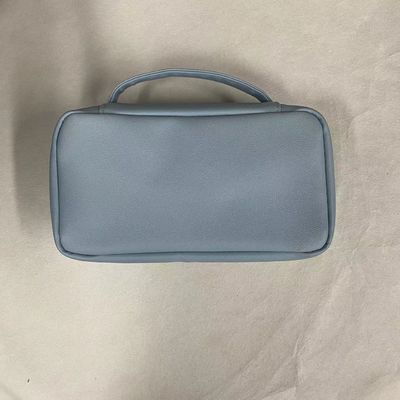 Modieus Grote make-uptas Waterdicht Lederen Toilettenzak Grote Vlak Draagbare Innerzakken Custom Cosmetische Tas Voor Vrouwen