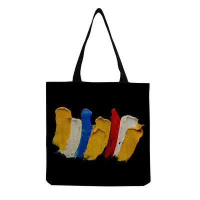 Middelgrote Beach Tote Bag Cotton Canvas Linen herbruikbare tas voor vrouwen Customized Logo