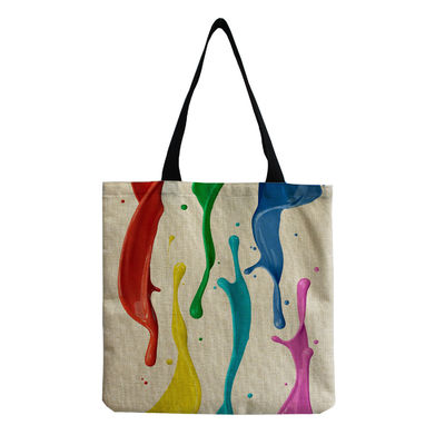 Middelgrote Beach Tote Bag Cotton Canvas Linen herbruikbare tas voor vrouwen Customized Logo