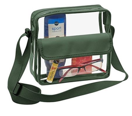 Gepersonaliseerd Logo Helder Rood DST Stadion Crossbody Boodschapper Tas met Geweven Borduurband