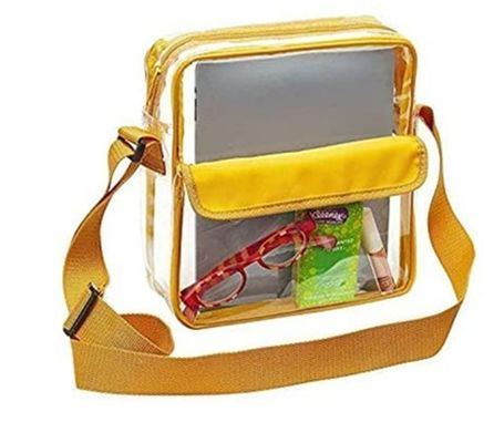 Gepersonaliseerd Logo Helder Rood DST Stadion Crossbody Boodschapper Tas met Geweven Borduurband