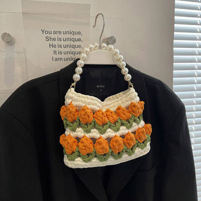 Handgemaakte gebreide gebreide schouder en sling tassen voor vrouwen Custom logo aanvaard