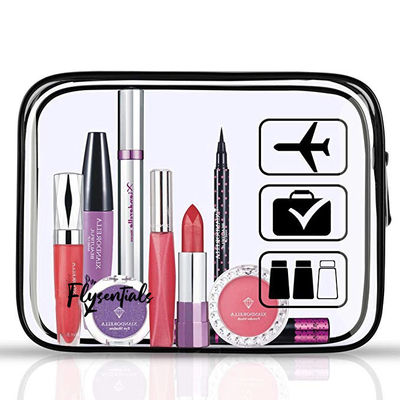 Nieuwste modieuze doorzichtige PVC plastic ziplock cosmetische zak met aangepast logo aanvaard
