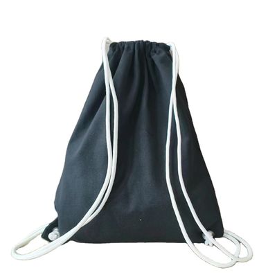 Gepersonaliseerd logo patroon katoenen doek trekband rugzak voor basketbalschoenen