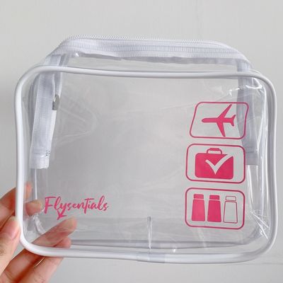 Nieuwste modieuze doorzichtige PVC plastic ziplock cosmetische zak met aangepast logo aanvaard
