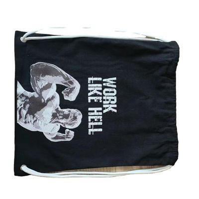 Gepersonaliseerd logo patroon katoenen doek trekband rugzak voor basketbalschoenen
