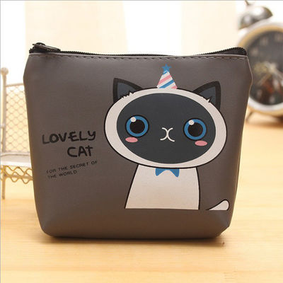 Gepersonaliseerde kleur waterdicht koptelefoon opslag plastic munt tas voor schattig kat sleutel