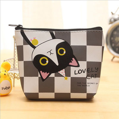 Gepersonaliseerde kleur waterdicht koptelefoon opslag plastic munt tas voor schattig kat sleutel