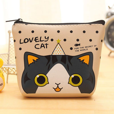 Gepersonaliseerde kleur waterdicht koptelefoon opslag plastic munt tas voor schattig kat sleutel