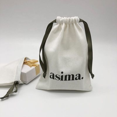 Eco-vriendelijke Twill Cotton Drawstring Pouch voor gepersonaliseerde kleuren juwelen cadeau verpakking