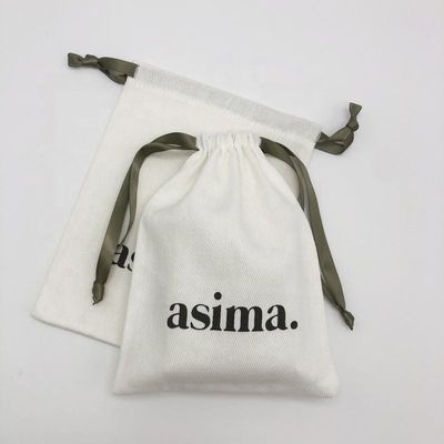 Eco-vriendelijke Twill Cotton Drawstring Pouch voor gepersonaliseerde kleuren juwelen cadeau verpakking