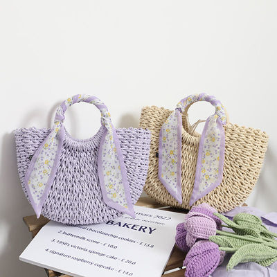 2024 Summer Travel Beach Geweven tas met open sluitend type en Straw Tote Handtas vrouw