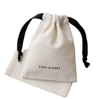 Eco-vriendelijke Twill Cotton Drawstring Pouch voor gepersonaliseerde kleuren juwelen cadeau verpakking