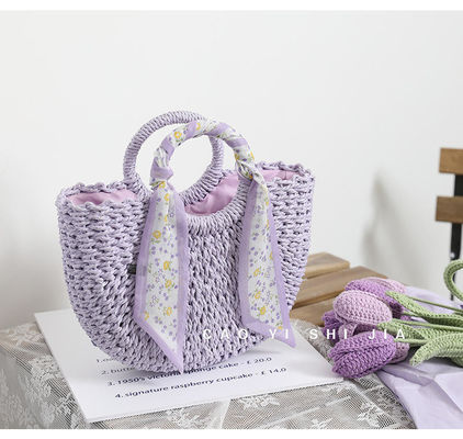 2024 Summer Travel Beach Geweven tas met open sluitend type en Straw Tote Handtas vrouw