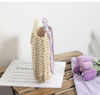 2024 Summer Travel Beach Geweven tas met open sluitend type en Straw Tote Handtas vrouw