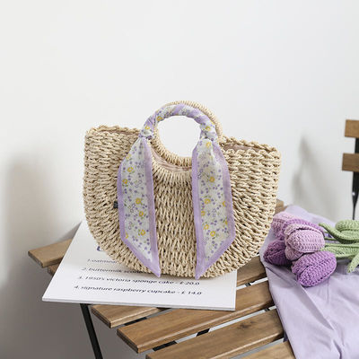 2024 Summer Travel Beach Geweven tas met open sluitend type en Straw Tote Handtas vrouw