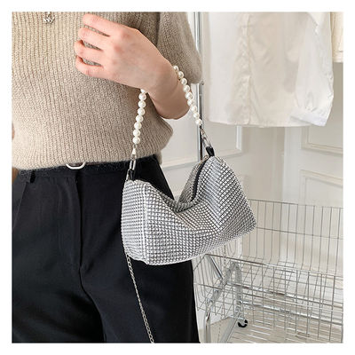 Kleine Bling Diamond Crossbody Handtas met Leopard Patroon en nieuwste mode stijl