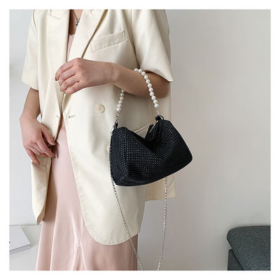 Kleine Bling Diamond Crossbody Handtas met Leopard Patroon en nieuwste mode stijl