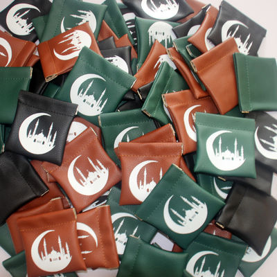 Compacte leren muntbeurs voor moslims aangepast kleur Echt leermateriaal