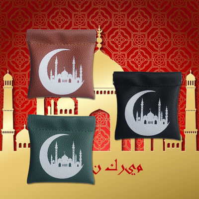 Compacte leren muntbeurs voor moslims aangepast kleur Echt leermateriaal