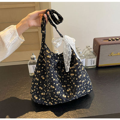 Eenvoudige mode stro en kant schoudertas voor dames grote capaciteit oksel Tote Bag