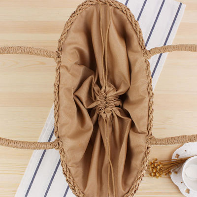 Zomerstrandhandtassen Handgemaakte stro Tote Bag Wicker Geweven Gebreide Mesh Holle Basket