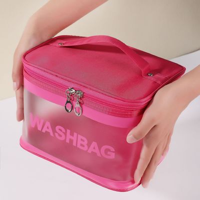 Custom Logo PVC Clear Makeup Bag voor reis toiletgoederen en cosmetische organisatie