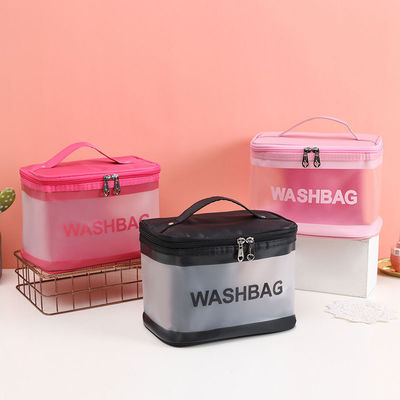 Custom Logo PVC Clear Makeup Bag voor reis toiletgoederen en cosmetische organisatie