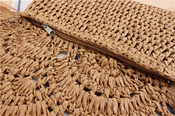 Handgemaakte Tassel Beach Bag Raffia Rattan Crossbody voor zomervakantie