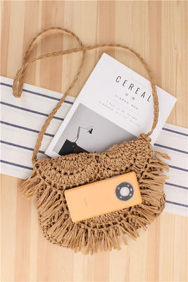 Handgemaakte Tassel Beach Bag Raffia Rattan Crossbody voor zomervakantie