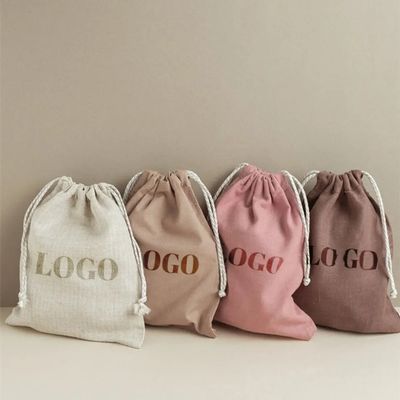 Herbruikbare schooltas Trolley Custom Logo Printed Linen Cotton Canvas Drawstring Bag