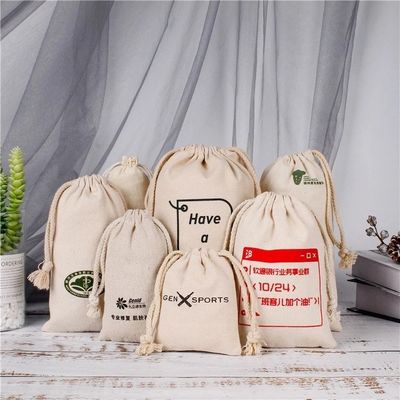 Gepersonaliseerd logo geaccepteerd 100% biologisch katoenen doek zak voor gepersonaliseerde cadeau verpakking