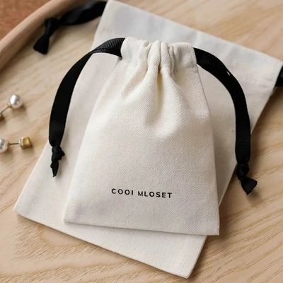 Gepersonaliseerd logo geaccepteerd 100% biologisch katoenen doek zak voor gepersonaliseerde cadeau verpakking