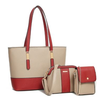 Modebrievenprint Cotton Tote Bag voor vrouwen Grote capaciteit Drie stuk handtasset