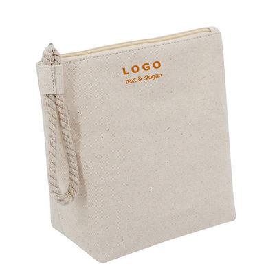 OEM/ODM Acceptabele katoenen Calico make-up tas met rits voor natuurlijk gerecycleerd reizen