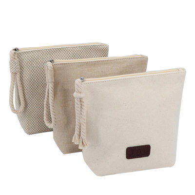 OEM/ODM Acceptabele katoenen Calico make-up tas met rits voor natuurlijk gerecycleerd reizen