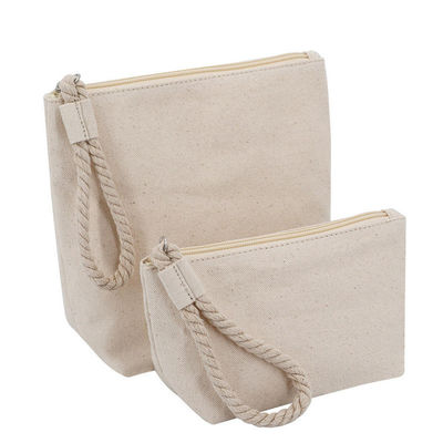 OEM/ODM Acceptabele katoenen Calico make-up tas met rits voor natuurlijk gerecycleerd reizen