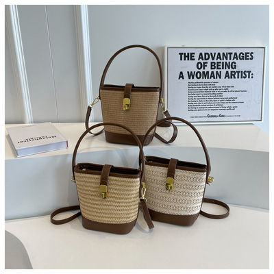 Geen Decoratie Geweven Basket Tote Bags Custom Designer Handtassen voor dames en meisjes