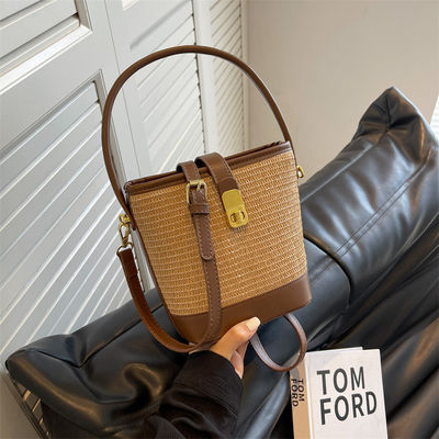 Geen Decoratie Geweven Basket Tote Bags Custom Designer Handtassen voor dames en meisjes