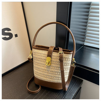 Geen Decoratie Geweven Basket Tote Bags Custom Designer Handtassen voor dames en meisjes