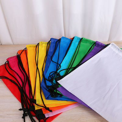 Medium Size Custom Printing Logo 210D Basketball Drawstring Nylon Bag voor sportschoenen