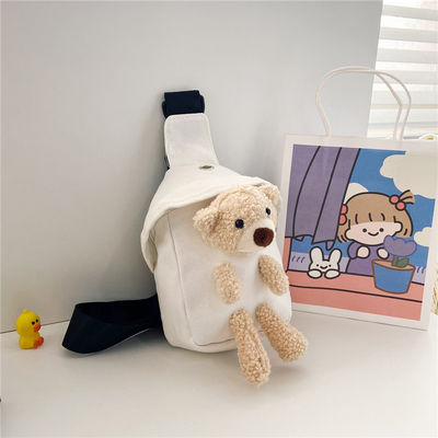 Mini Canvas Bag 2024 Cross-body schattig beer borstzak voor jongens en meisjes aangepaste kleur