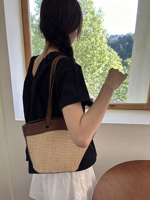 Groentenmandje strozak open sluiting Franse retro stijl perfect voor een strandvakantie