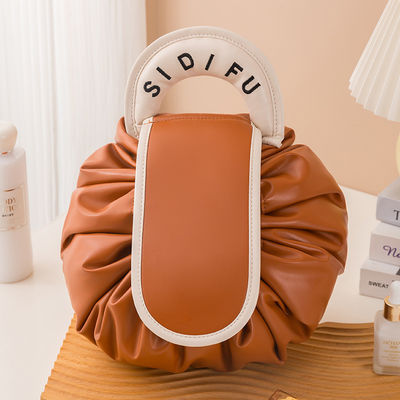 Custom Logo Design PVC Make-up Bag Solid Pattern Type Drawstring Toiletry Travel Bag