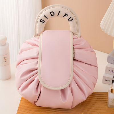 Custom Logo Design PVC Make-up Bag Solid Pattern Type Drawstring Toiletry Travel Bag