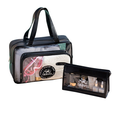 Nieuwste Modieus Custom Logo Accepted PVC Cosmetic Zipper Bag voor Reizen Toiletten